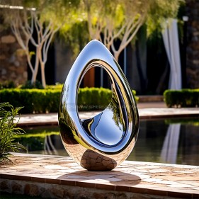 Garden park courtyard  stainless steel mirror metal polish sculpture