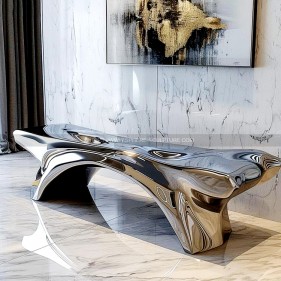Abstract Hotel Irregular  Stainless Steel Coffee Table