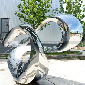 Customize modern abstract mirror polished stainless steel sculpture