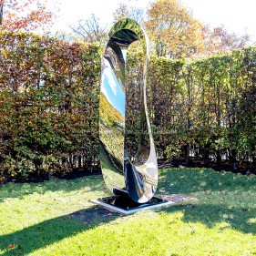 Modern abstract mirror polished stainless steel sculpture  Modern abstract mirror polished stainless steel sculpture