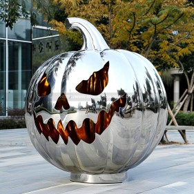 Outdoor Decoration Polished mirror Stainless Steel Halloween Pumpkin Sculpture
