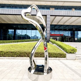abstract Metal Stainless Steel polish mirror Sculpture abstract Metal Stainless Steel polish mirror Sculpture