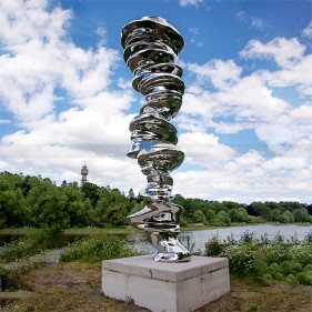 Garden Decoration abstract Metal Stainless Steel mirror contort Sculpture