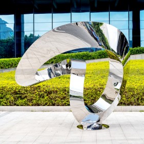 modern art stainless steel garden sculpture