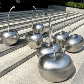 Outdoor metal sculpture cherry stainless steel sculpture