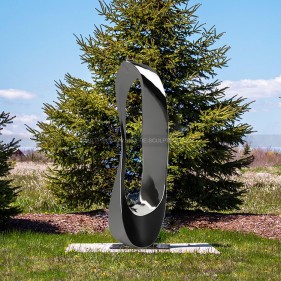 large, abstract, polished stainless steel, outdoor sculpture  large, abstract, polished stainless steel, outdoor sculpture