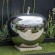 Mirror polished stainless steel apple sculpture  Mirror polished stainless steel apple sculpture