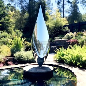 Large Outdoor Garden Mirror Polished Stainless Steel Sculpture  Large Outdoor Garden Mirror Polished Stainless Steel Sculpture