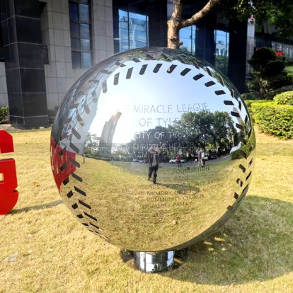 City Building Decoration Large Stainless Steel Baseball