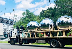 3 giant stainless steel cricket balls