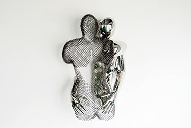 Metal Art Love Stainless Steel Modern Human Body Wall Sculpture