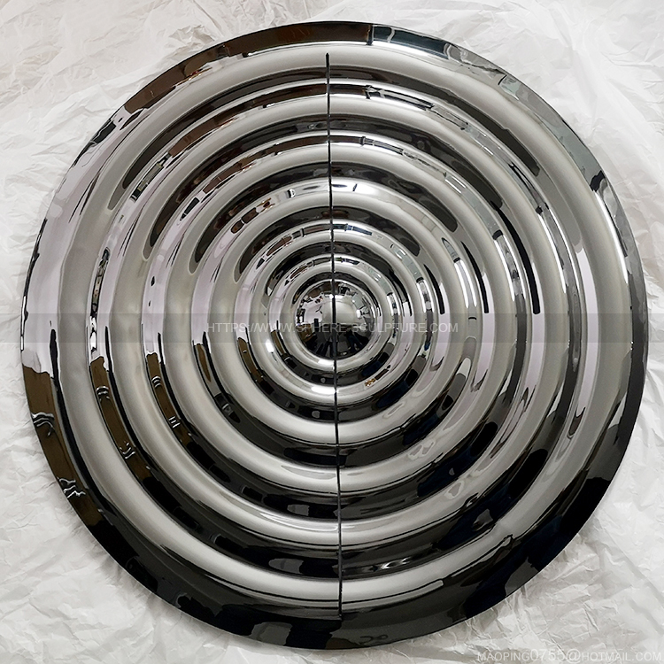 Public Art Stainless Steel Water Corrugated Mirror Plate Sculpture