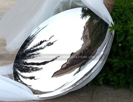 Stainless steel mirror concave sculpture 