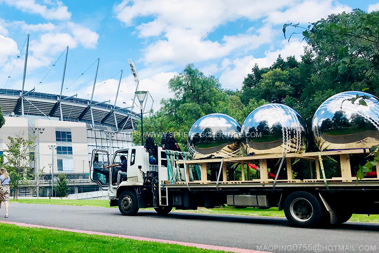 3 giant stainless steel cricket balls 