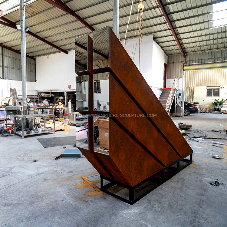 Custom Modern Corten Steel Sculpture 