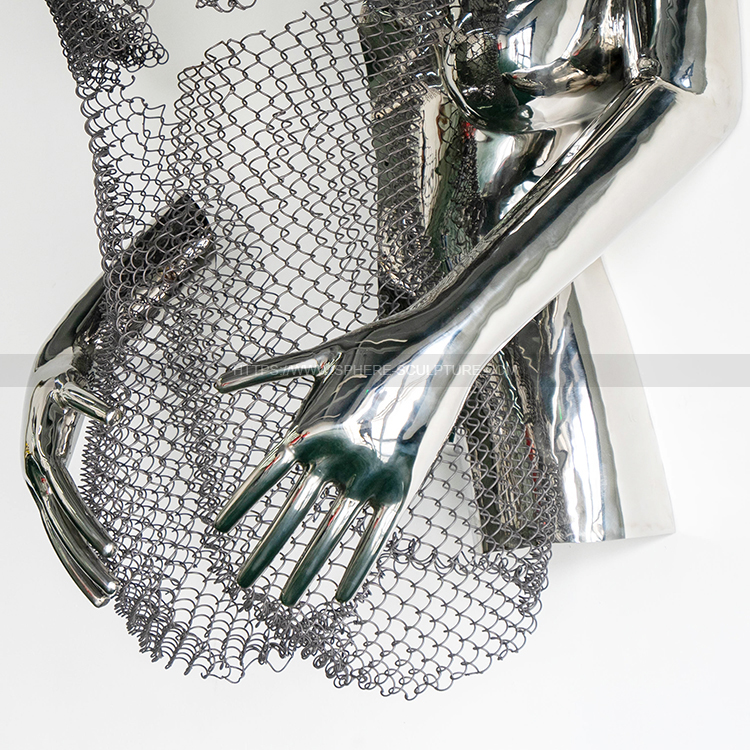 Metal Art Love Stainless Steel Modern Human Body Wall Sculpture