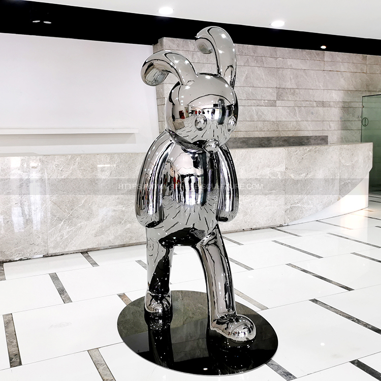 stainless steel bunny rabbit sculpture