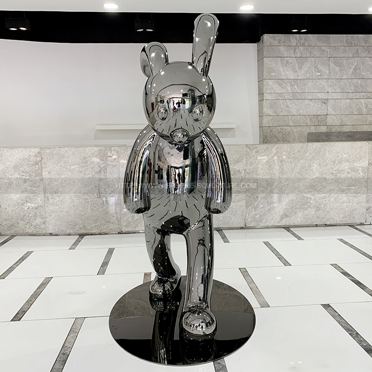 stainless steel bunny rabbit sculpture