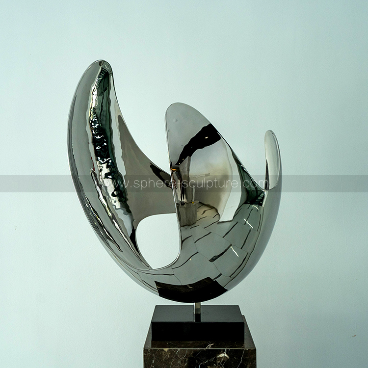 Mirror polished abstract stainless steel sculpture