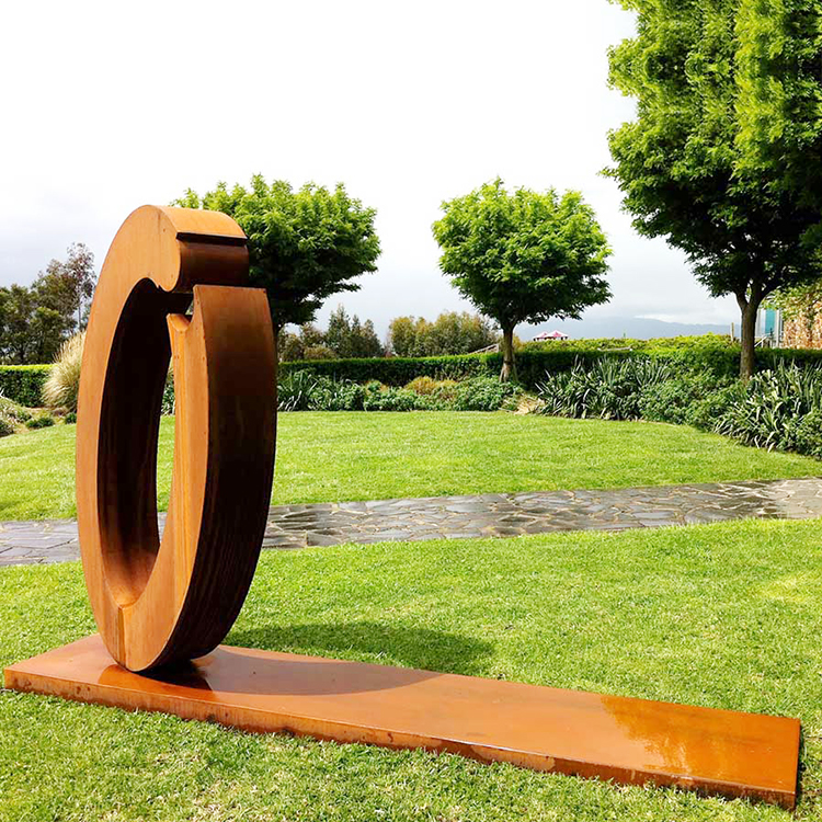 Large Abstract Metal Corten Steel Garden Sculpture