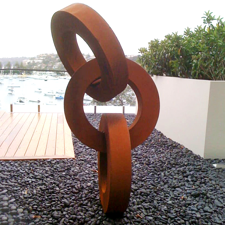 Customized corten steel rust sign corten circle sculpture 