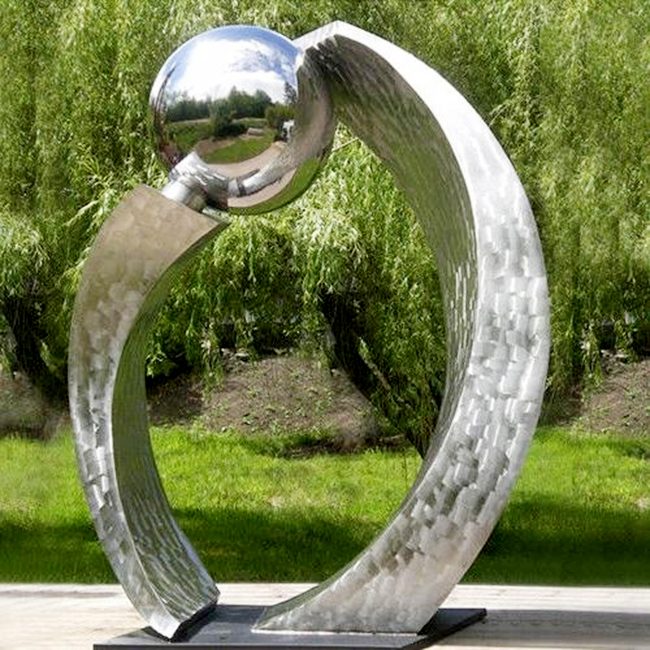 Abstract Outdoor Metal Art tow circle Sculpture