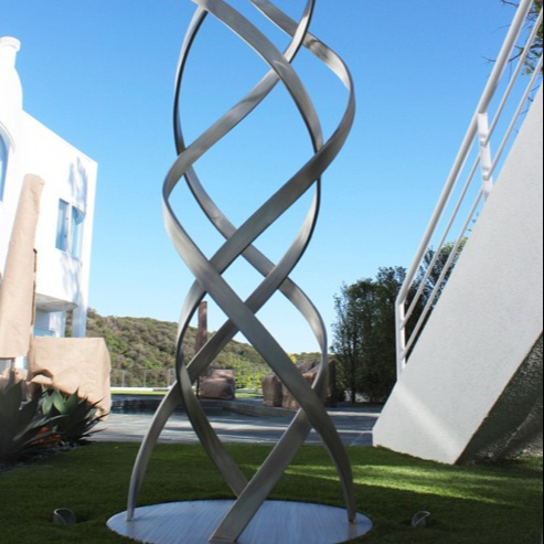 Customized modern abstract curve stainless steel sculpture