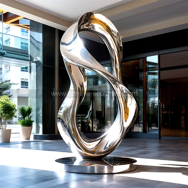 Custom Modern Public Art Garden  Large Twisted stainless steel Sculpture