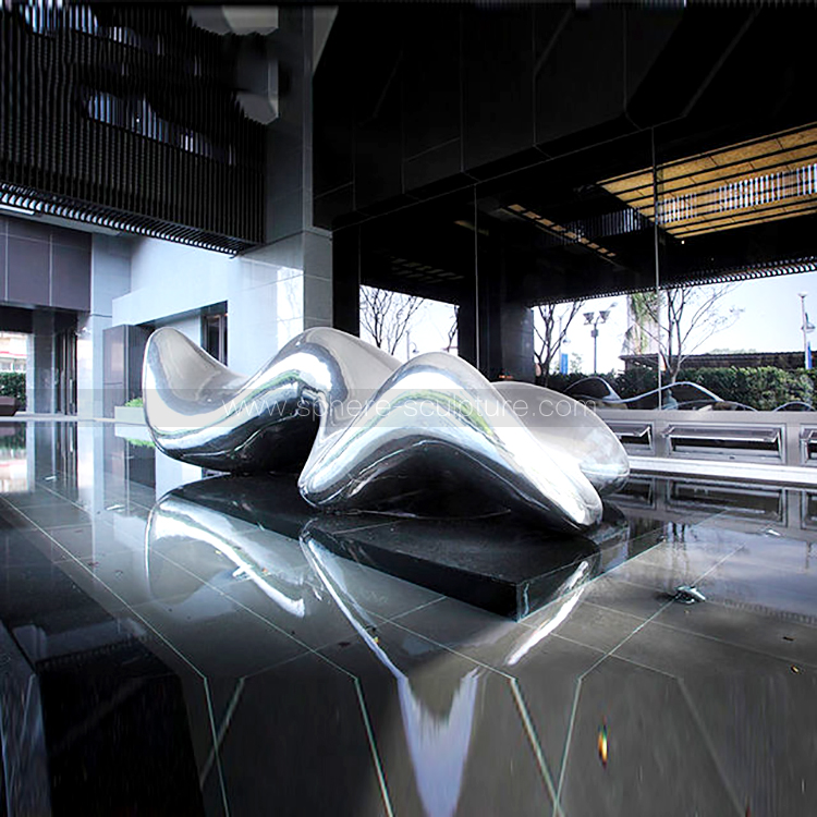 Large modern stainless steel sculpture hotel art decoration