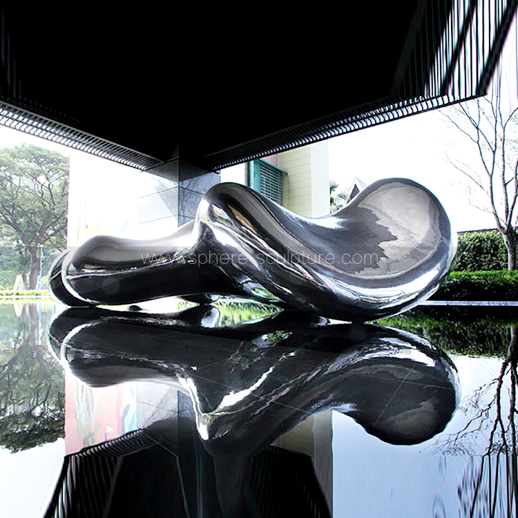 Large modern stainless steel sculpture hotel art decoration