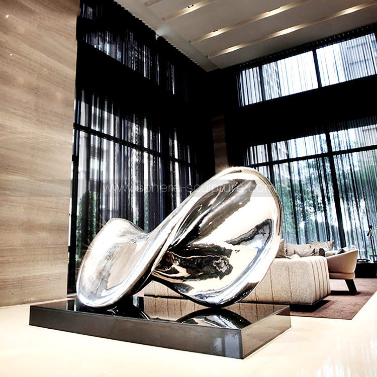 Large mirror polished stainless steel sculpture