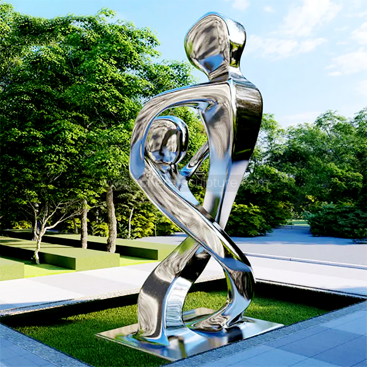 Outdoor garden art stainless steel abstract figure sculpture