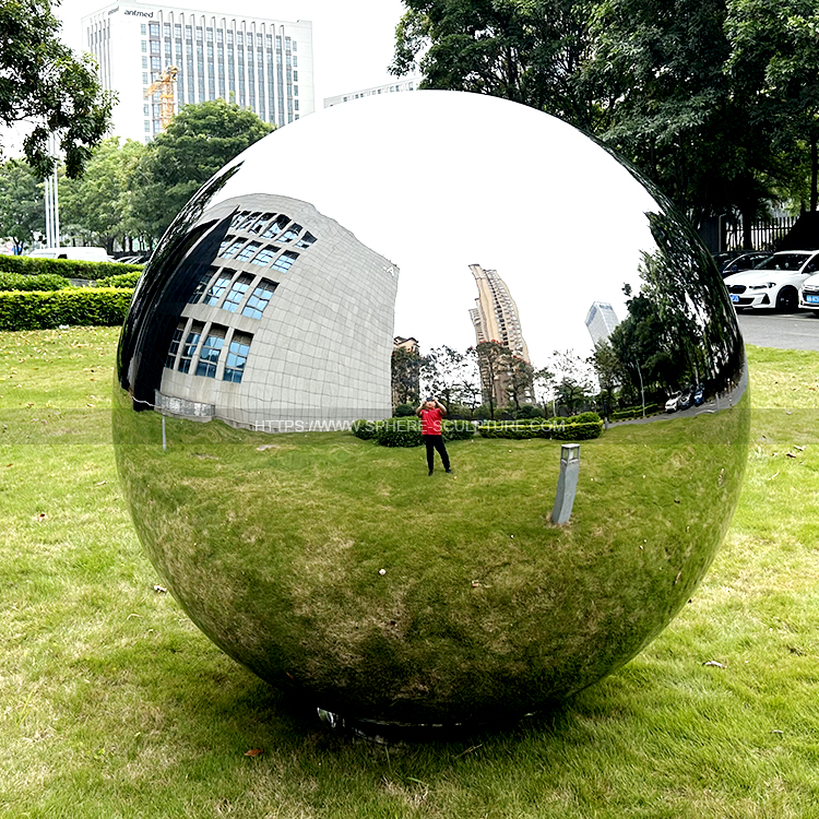 Garden decoration large stainless steel hollow sphere polishing mirror