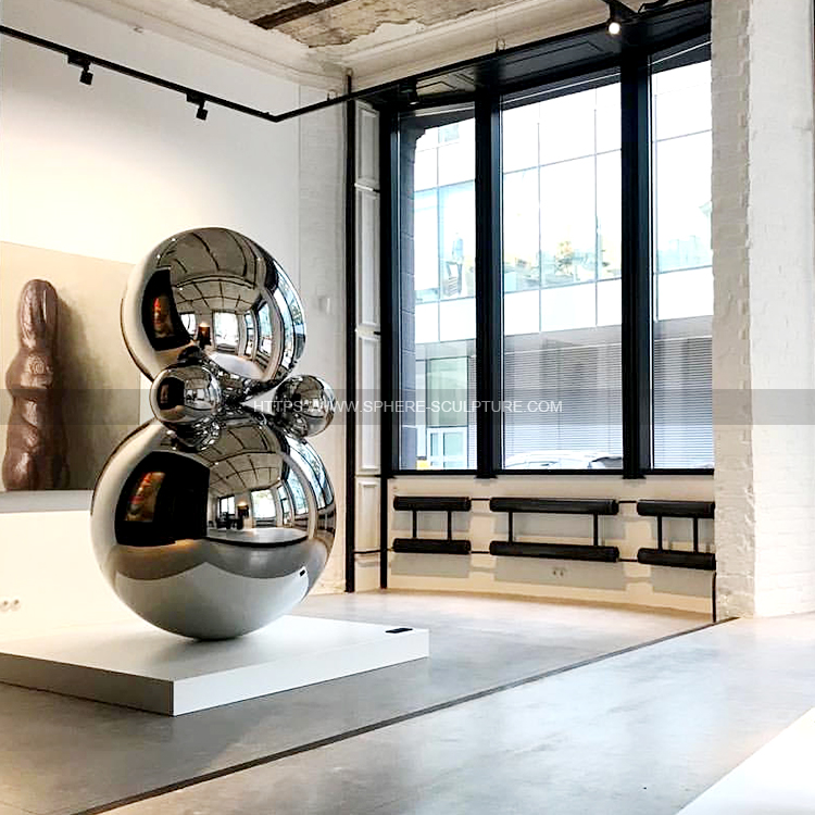 Customized modern sculpture polished mirror stainless steel sphere sculpture