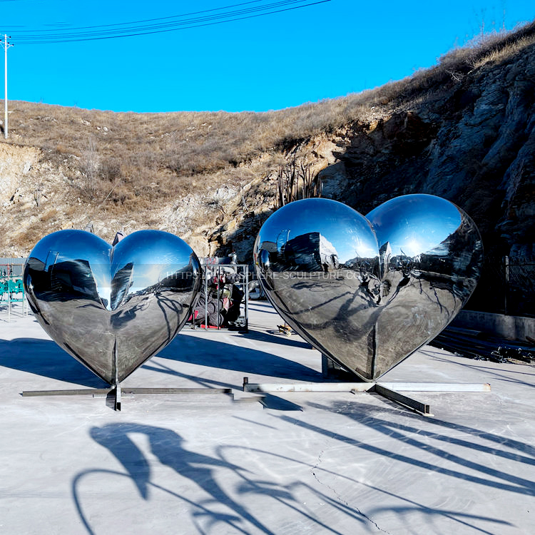 Polished mirror  Stainless Steel Love Sculpture