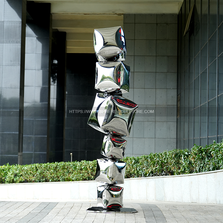 Entrusted sculpture interior decoration High polished stainless steel mirror sculpture