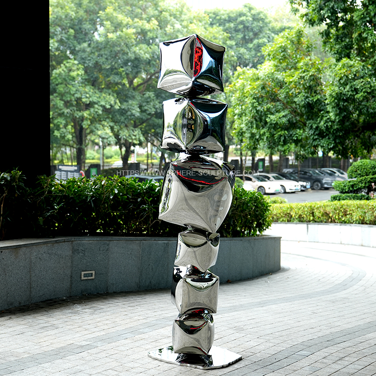 Entrusted sculpture interior decoration High polished stainless steel mirror sculpture
